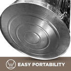 Plexon Metal Trash Can with Lid Outdoor 20 Gallon Galvanized Steel Garbage Bucket with Lid Silver, 6 Pack