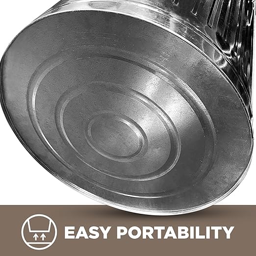 Plexon Metal Trash Can with Lid Outdoor 20 Gallon Galvanized Steel Garbage Bucket with Lid Silver, 2 Pack