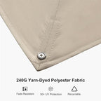 PURPLE LEAF 10' X 10' Left-right Tilting Patio Umbrella Outdoor Swivel Cantilever Umbrella Aluminum Offset Umbrella with Champagne Frame and 360-degree Rotation for Garden Deck Pool, Taupe