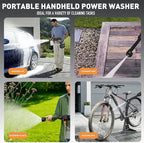 Portable Pressure Washer, 900PSI Cordless Power Washer, Portable Power Washer with 2 Batteries, 6-in-1 Nozzle, Handheld Pressure Washer for Car/Floor/Garden