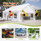 20x20 FT Heavy Duty Party Tent, White Outdoor Canopy with Removable Sidewalls & 2 Storage Bags, Waterproof Gazebo for Wedding, BBQ, Camping, and Commercial Use