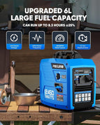 2450-Watt Portable Inverter Generator for Home Use, 1.6Gallon Large Fuel Tank Up to 8.3 Hours Use, 120V Gas Powered Generator Super Quiet - EPA Compliant