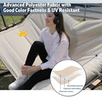 TegerDeger 12FT 2 Person Hammock with Stand Included 55 x 79IN Large Hammock 450LB Capacity with Hardwood Spreader Bar & Nylon Rope for Outside, Patio, Garden, Backyard, Beach, Poolside - Beige