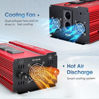 2000w 12v Car Power Inverters for Vehicles Truck with USB Charging Port,12v DC to 110v AC Inverter Converter with 3 AC Outlets