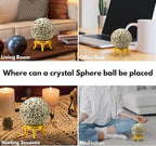 Amazing Gemstone Dalmatian Jasper Crystal Ball with Stand - 2 Inches Crystal Sphere Meditation Balls for Witchcraft and Decorative Balls