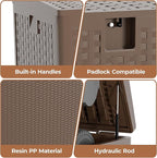 120 Gallon Outdoor Storage Box, Lockable Resin Deck Box Indoor and Outdoor Use, Waterproof Patio Deck Storage Box For Package Delivery, Furniture Cushions, Garden Tools, Pool Accessories