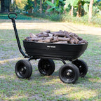 BILT HARD 7 Cu Ft Poly Garden Dump Cart 1200 lbs with No Flat Tires, Quick Release, 2-in-1 Convertible Handle, Dump Wagon Heavy Duty for Yard, Outdoor