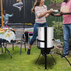 30 Qt Outdoor Round Turkey Deep Fryer Pot,Gas Propane Turkeys Fryer Set,Aluminum Seafood Boil Pot,Turkey Deep Fryers Set,with Propane Gas Burner and Basket,for Crab Lobster Shrimp Boiling (Silver)