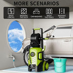 2025Upgraded Pressure Washer 5000PSI with Adj-8-Level Touch Screen, 34" Tall Power Washer, 4 Quick Connect Nozzles, Inlet Hose&Filter&500mlFoam Cannon for Cars/Fences/Driveways/Home Cleaning, Green