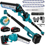 2-in-1 Cordless 6 in Pole Saw for Tree Trimming,15.5 ft Extended Reach Electric Saw with 180° Adjustable Head, Brushless Motor, 2 x 1300 Ah High-Capacity Batteries & Extra Chain