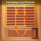 Infrared Sauna at Home 2-3 Person with 7 Color Therapy, Low EMF 2250W Fast Heating Canadian Hemlock Wood Sauna, Indoor Dry Sauna with Bluetooth Speakers for Home, Gym (5Lx3.6Wx6.3H Ft)