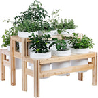 Greenes Fence Two-Tiers Nine Bucket Elevated Cedar Wood Garden Frame, 43 in. x 43 in. x 30 in. - Made in USA with North American Cedar