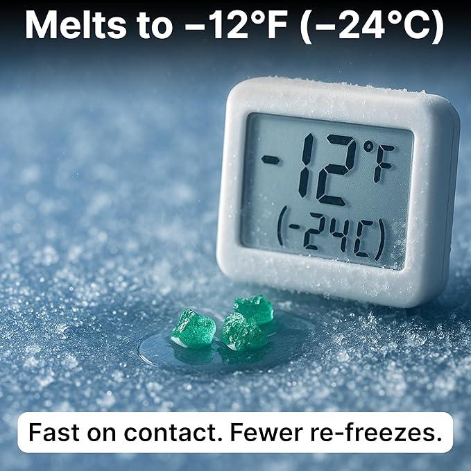 Thawtful Pet Safe Ice Melt – Pet Friendly Ice Melt, Snow Melt – Green Granules with CMA, Melts to −12°F (−24°C) - Driveway Salt & Sidewalk Salt for Ice (3 qt. - 6.4 lb.)
