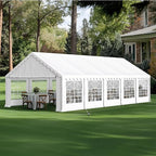 GREEN PARTY 16x32FT Party Tent Heavy Duty, Large Wedding Event Shelters with 4 Carry Bags & Removable Sidewalls, Outdoor Canopy Gazebo Commercial Tents for Parties Carport Garden Patio
