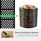 VIVOSUN 220 Gallon Outdoor Compost Bin, Expandable Composter, Easy to Setup & Large Capacity for Backyard, Lawn (Black with Gloves)