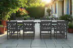 10 Piece HDPE Outdoor Dining Set for 8, Patio Dining Furniture Set with 2 Table and Umbrella Hole, Outdoor Table and Chairs for Garden, Poolside, Backyard, Deck