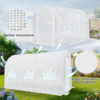 KING BIRD Premium 10x6.6x6.6FT Greenhouse for Outdoors, Large Walk-in Heavy Duty Galvanized Steel Frame, Mesh Door Screen Window Upgraded Zipper Tunnel Hoop for Garden Plant Winter, White