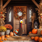 Abbylike Turkey Porch Goose Outfit Fall Thanksgiving Porch Goose Outfits Costume Clothes Fits Large 23'' Cement for Garden Yard Statue Pathway Decorations