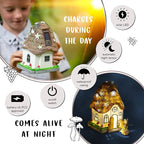 WILD PIXY Fairy Garden House - Glow in The Dark Fairy Cottage with Opening Door and Solar LED Light, Beautiful Miniature Garden Decoration for Indoor or Outdoor Fairy Gardens - 7.1" Fairy House