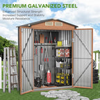 Outdoor Storage Shed, 5x3 Ft Metal Steel Tiny House with Lockable Door, Vertical Outside Storage Building for Garden, Backyard, Lawn, Patio Utility, Tool Storage