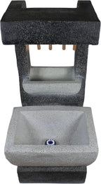LED Lighted Rainfall Outdoor Water Fountain with Planter - 26"