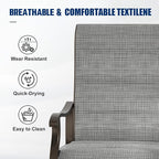 UDPATIO Patio Swivel Dining Chairs Set of 4, Outdoor Swivel Chairs High Back with Padded All Weather Textilene Metal Rocking Frame for Lawn Garden Backyard, Grey White