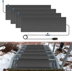 Snow Melting Mats Outdoor for Stairs,10 x 30 in 4 Pack No-Slip Heated Outdoor Mats with 10 ft Power Cord, 3 in/h Speed Snow and Ice Melting Pads for Winter Outdoor Stairs, Steps Snow Removal