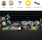 YITAHOME 80-Gallon Waterproof Resin Outdoor Storage Box, Lockable Storage Container for Outdoor Furniture, Cushion Storage, Pool Accessories, Garden Tools and Sporting Gear, Black