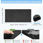 3 mm Thickened Outdoor Storage Shed Mat, 3x6 ft Waterproof Shed Flooring Mat for Patio Furniture Floor Protecting from Wear/Liquid/Dust/Oil, Non-Slip Felt Rubber Rug Pad [Grey]