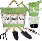 Nana Gifts, Garden Kit Nana Birthday Gifts from Grandkids Floral Gardening Tools and Durable Garden Tools Organizer Tote, Ideal Gardening Set for Women on Christmas Plant Lover Present