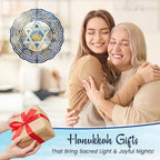 FLAGWIX Christmas Hanukkah Gifts for Women Men - Star of David 3D Stainless Steel Wind Spinners Outdoor 12in- Christmas Hanukkah Decorations, Hanging Wind Spinners Garden Decor, Religious Jewish Gifts
