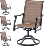 Soohow Outdoor Dining Chairs Set of 4, 360°Swivel Patio Dining Chair with Textilene Fabric, Outdoor Metal Armchair All Weather Resistant, Ergonomic Comfort, Perfect for Patio, Backyard, Balcony