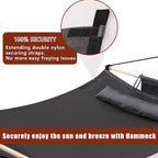 TegerDeger Anti-flip 12FT Hammock Large Hammock 450LB Capacity with Iron Spreader Bar & Nylon Rope for Outside, Patio, Garden, Backyard, Beach - Gray