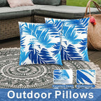 JMGBird Outdoor Pillows Waterproof Set of 4 Outdoor Throw Pillows with Insert Included 18×18 Inch Outdoor Decorative Pillows Water Resistant for Patio Garden Sofa Couch Bed