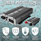 Wagan EL3804 Pure Line Inverter 1000 Watt DC 12V to 110V AC Car Pure Sine Wave Power Inverter for Home RV Camping Van Life Off Grid ETL Certified