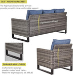 HUMMUH 8 Piece Patio Furniture Set All Weather Wicker Outdoor Sectional Sofa with Patio Chairs,Patio Swivel Glider Chairs Ottomans Coffee Table for Porch,Garden,Backyard