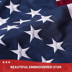American Flag 3x5 Ft Ultra Durable Tear-Resistant Series, Made From Heavy Duty Water Resistant Polyester Canvas Embroidered Stars, Sewn Stripes, Brass Grommerts US/USA Flags Perfect for Outside