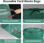 3 Pack Yard Waste Bags 72 Gallon Lawn and Leaf Bags, Reusable Heavy Duty Garden Bags for Collecting Leaves, Waste Container for Clean Up Outdoor Debris Leaves Grass Clippings