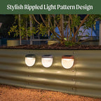 Vego garden Rippled Solar Garden Lights with Auto Sensors Magnetize Securely to Raised Beds, IPX4 Waterproof Outdoor LED Light for Patio & Yard Terra Cotta, 2 Pack