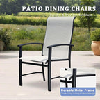 Outdoor Dining Chairs Set of 4, Stackable Patio Chairs with Metal Frame & Textilene Fabric, Perfect for Patio Garden Deck, Oyster