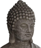 John Timberland Sitting Buddha Statue Sculpture Zen Asian Japanese Garden Decor Outdoor Front Porch Patio Yard Outside Home Balcony House Exterior Weathered Light Sandstone Finish 29 1/2" Tall
