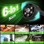 1200PSI Cordless Pressure Washer, 2X 4.0Ah Battery Power Washer with Triplex Plunger Pump & Pressure Settings, 500W Brushless Motor for Car Washing, Home Cleaning, Patio, Driveway
