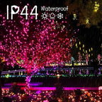 Vigdur 2 Pack 13ft 50 Count Outdoor String Lights on Pink Wire Cord, UL Approved for Indoor/Outdoors Use, Connectable 120V Clear Outdoor Lights for Xmas Patio Home Party Garden Decor(Pink)