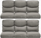 Pop 22x25/22x24 Outdoor Furniture Cushions Set of 6 - Comfortable Patio Chair Cushion for Rattan Wicker Dining Rocking Swivel Chairs Loveseat Couch L-Shape Sectional Sofa - Grey/Smile