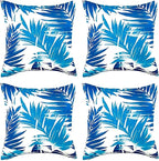 JMGBird Outdoor Pillows Waterproof Set of 4 Outdoor Throw Pillows with Insert Included 18×18 Inch Outdoor Decorative Pillows Water Resistant for Patio Garden Sofa Couch Bed