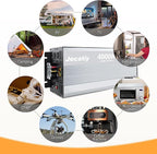 4000 Watt Pure Sine Wave Power Inverter DC 24V to 110V/120V AC Converter with 2 AC,5V 2.4A USB Charging Ports, Car Solar Power Inverters with LCD Display for Home RV Truck