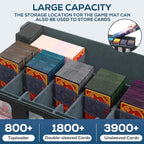 5-Row MTG Deck Box with Commander Display, Trading Card Storage Box for MTG TCG Sports Card，Card Deck Box with 1 Sieve box, 5 Toploaders, 5 Stoppers, 36 Colorful Dividers (Black & Grey)