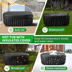 2 Person Inflatable Hot Tub with LED Lights, Oval Blow Up Portable Hot Tub, Leak-Proof PVC Outdoor Spa with 100 Strong Air Jets, Pump and Insulated Cover, Side Table, 75” X 47”X 25”