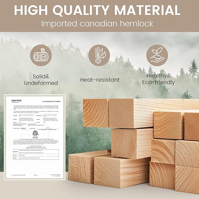 1 Person Infrared Sauna, Hemlock Wooden Indoor Dry Saunas，Full Spectrum Mini Sauna with 4 Heater Panels, Bluetooth Speaker, Tempered Glass Door, Compact and Easy to Use, 110V
