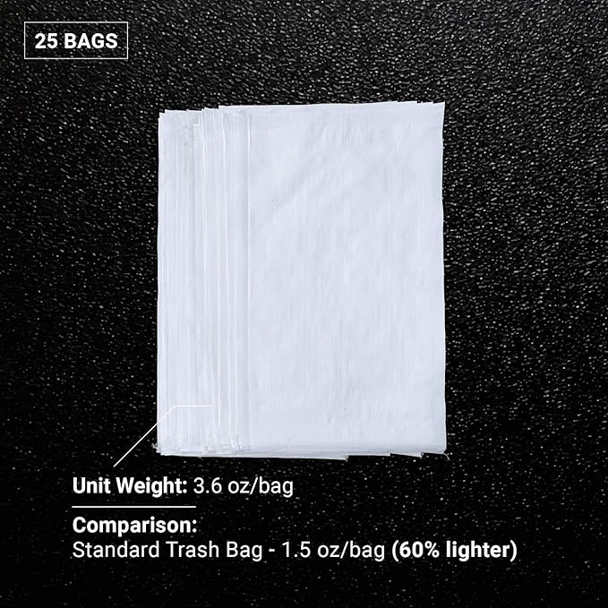 Sandbaggy Large Sandbags - Size: 25" x 40" - Thick Heavy Duty Contractor Bags, Heavy Duty Garbage Bags, Dumpster Bag, Construction Trash Bags, 6 mil (25 Bags)
